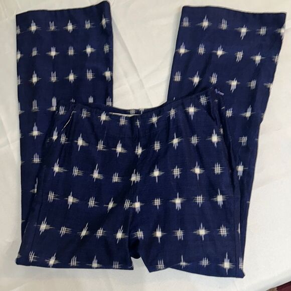 Alix of Bohemia Navy/White Patterned Linen Pants Size Medium - Picture 5 of 9
